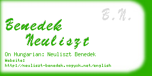 benedek neuliszt business card